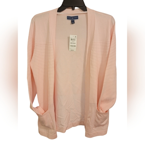 Karen Scott Sweaters - NWT Karen Scott | jersey cardigan Pink Blush